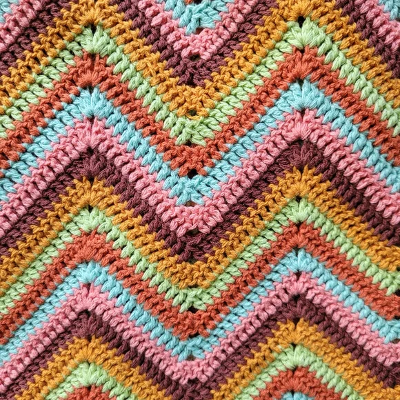 F21 Crochet Knit Cheveron Cottagecore Boho Mini Skirt, M - Picture 8 of 9